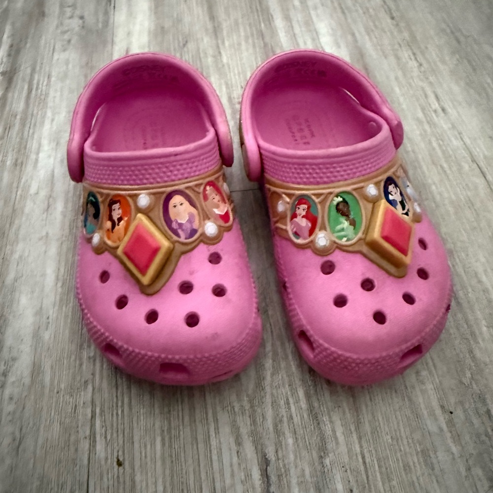 CROCS Pink Sandals with Decorative Charms